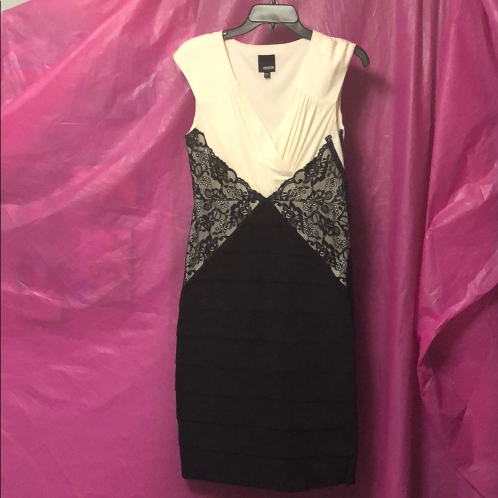 Black and white fitted evening wear.